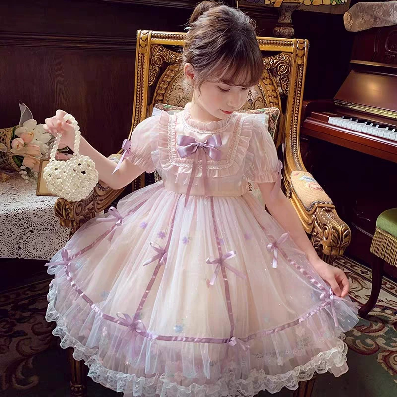 Весенний наряд маленькой принцессы, юбка, детское платье, стиль Lolita, западный стиль, тюль, подарок на день рождения
