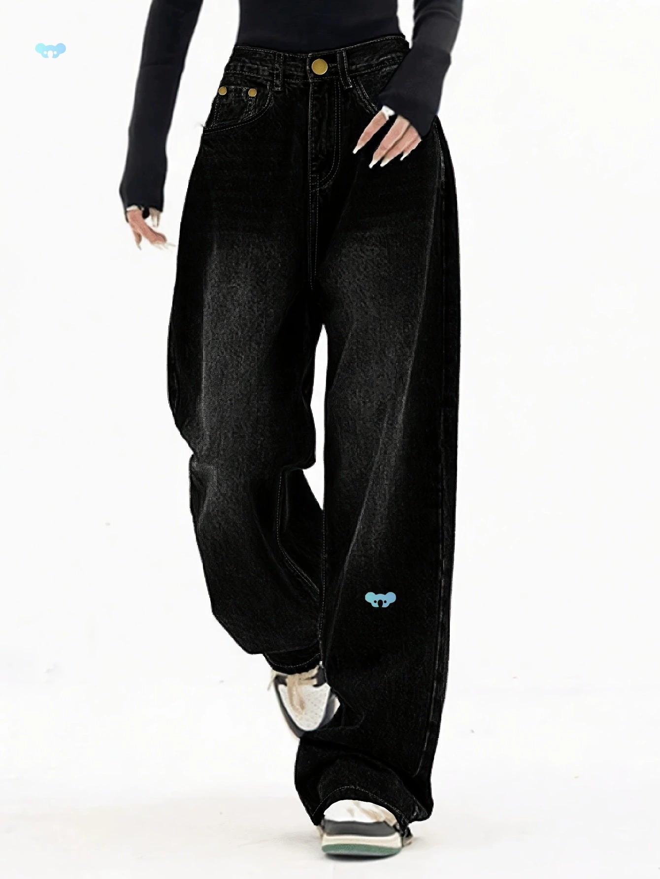 Y2K Свободные джинсы Y2K Свободные женские широкие брюки с низкой талией, повседневные