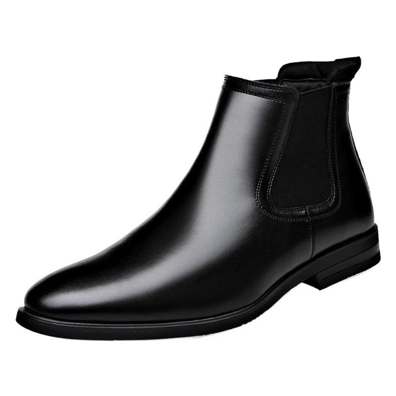 Экстренные размеры Ботинки Челси Мужские кожаные осенне-зимние ботинки с острым носком Ботинки British Martin Мужские высокие ботильоны Костюм