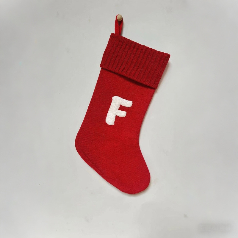 新しい赤いクリスマス装飾ニットレターソックスクリスマスソックスクリスマスツリーペンダント装飾クリスマスソックス|undefined