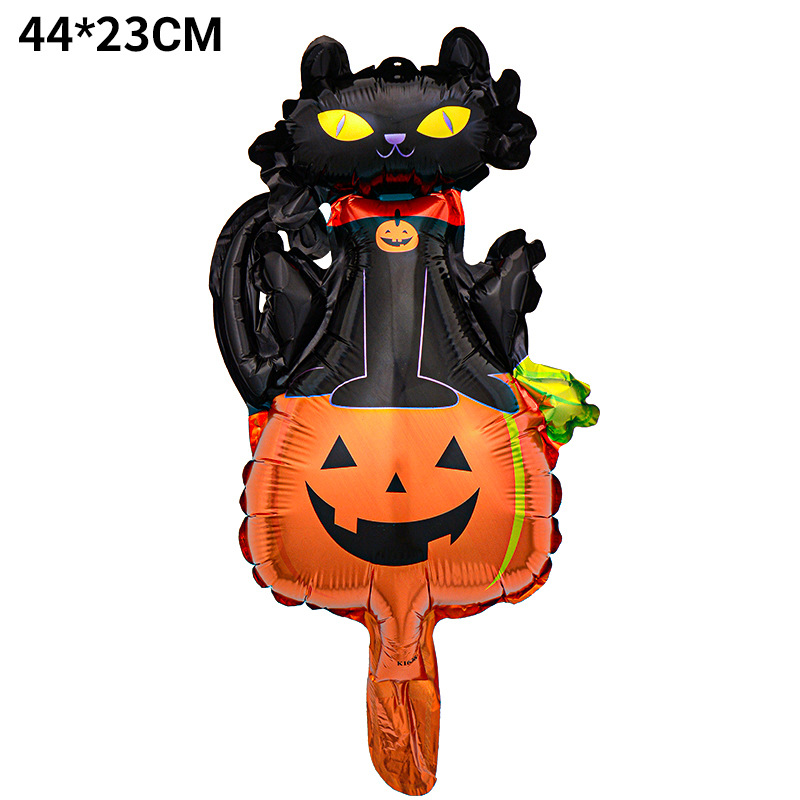 Mini globo de Halloween calavera calabaza murciélago araña decoración de Halloween dibujos animados de forma especial globo de película de aluminio