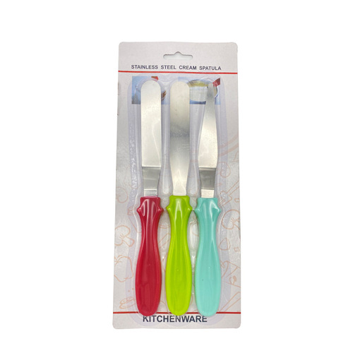 Cake spatula cream spatula oil brush food grade baking tools set shovel stainless steel kitchen scraper knife three-piece set