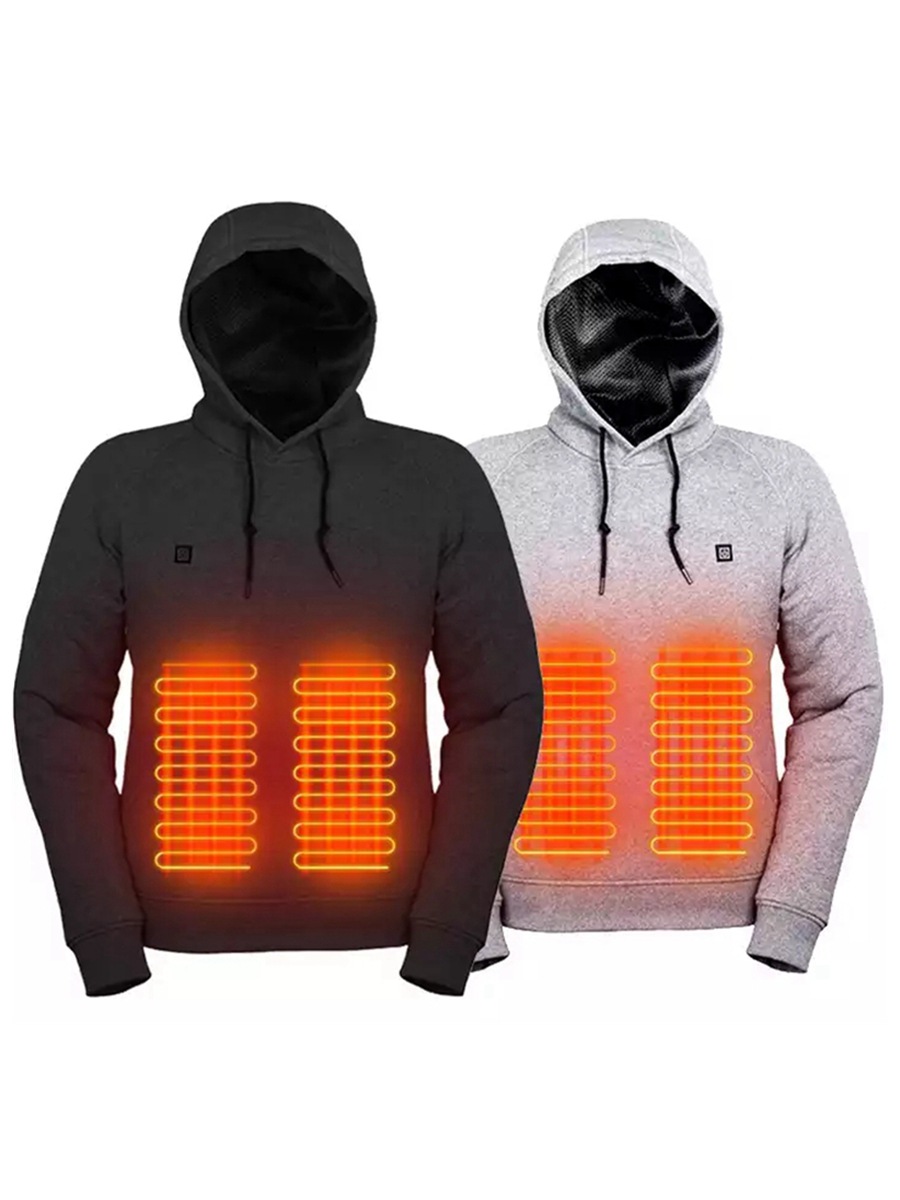 Calentamiento USB para hombres transfronterizos más suéter de terciopelo cálido ropa de ocio al aire libre calefacción eléctrica con capucha suéter calefactor
