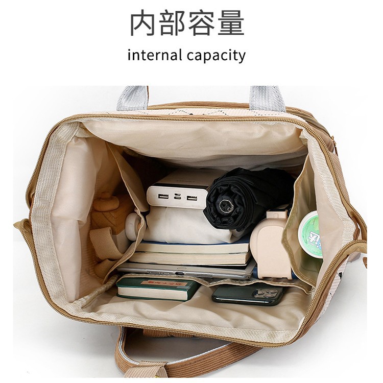 Bolsa de impresión de moda para mamás portátil versátil almacenamiento de botellas de leche bolsa de madre y bebé al aire libre mochila de viaje multifuncional portátil