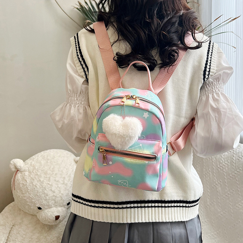 2023 nuevo impreso mochila bolsa de tela de nylon ligero mini bolsa de viaje al aire libre de las mujeres de moda estudiante mochila