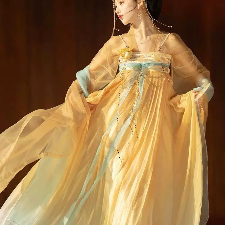 Оригинальная женская цельная юбка до груди в стиле Ханфу из Северной и Южной династий, элегантный весенне-летний костюм, юбка до груди в китайском стиле