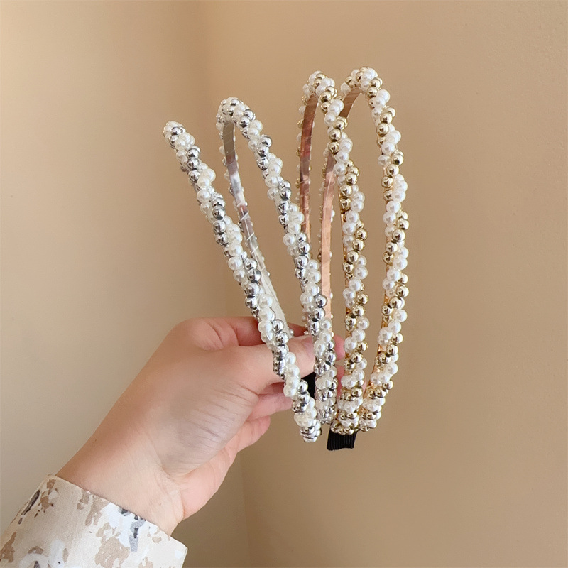 Baroque Style Twist Imitation Pearl Alloy Hair Band display picture 1