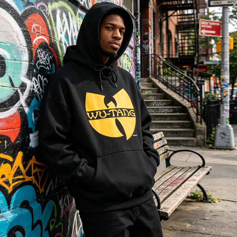 European and American Hip-Hop American Retro Trendy Brand Wutang Wudang Classic Printed Hooded Sweatshirt Hoodie European and American Hip-Hop American Retro Trendy Brand Wutang Wudang Classic Printed Hooded Sweatshirt Hoodie