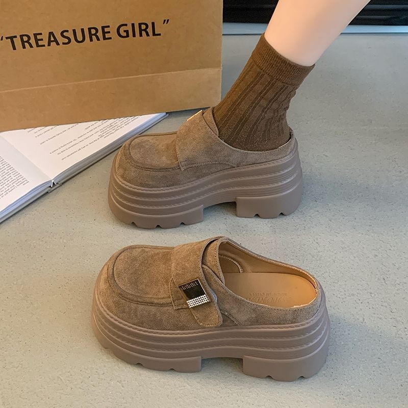 Muffin aumentó la altura de los zapatos Birken para mujeres 2025 nuevas zapatillas de primavera y verano, zapatillas retrógradas pequeñas