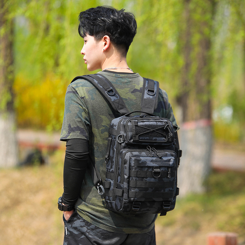 Neuer taktischer Brustsport-Rucksack für Outdoor-Ausrüstung, integrierte Stangentasche mit einer oder zwei Schultern, Umhängetaschengepäck_voghion.com