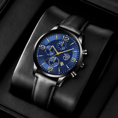 DEYROS cross-border men's calendar quartz watch men's student watch fashion leather watch luminous men's watch