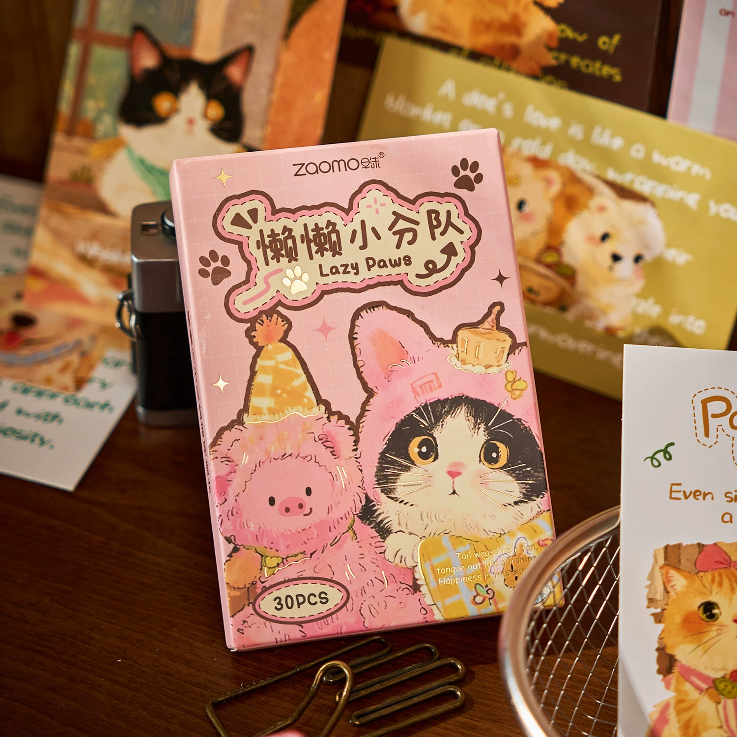 早沫 Boxed postcards Lazy Squad Series Cute diary collage material student message postcards