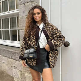 Leopard Print Casual Oversized Long Sleeve Coat豹纹休闲外套