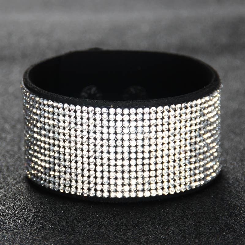 wholesale jewelry retro full of diamond wide bracelet nihaojewelry
