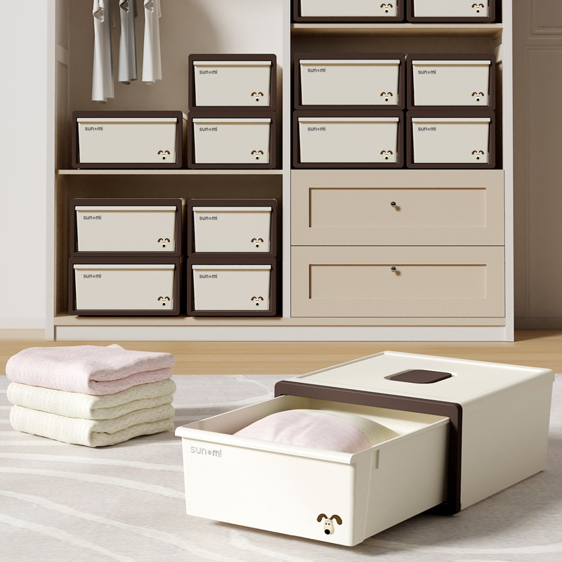 ins cream style drawer storage box high-looking living room bedroom clothing wardrobe large capacity plastic storage box