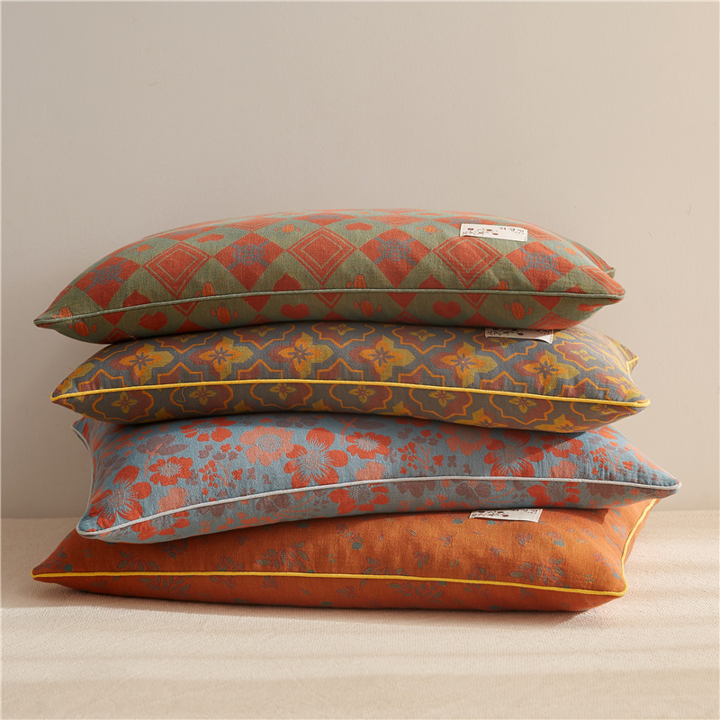 A-class double-layer cotton simple buckwheat pillow pillow core does not collapse pillow core high neck protection pillow helps sleep single person home use 