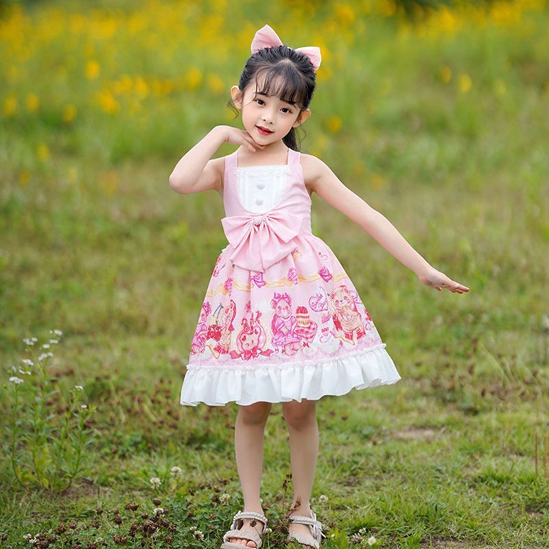 儿童洛丽塔公主裙女童吊带连衣裙夏季宝宝萝莉塔裙子小熊生日礼服