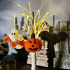Cross-border New Arrival Halloween Festival Pendant: White Ghost, Pumpkin, and Bat 3D Filled Plush Hanging Ornament