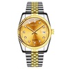 Steel belt, men's fashionable quartz golden set, swiss watch, simple and elegant design