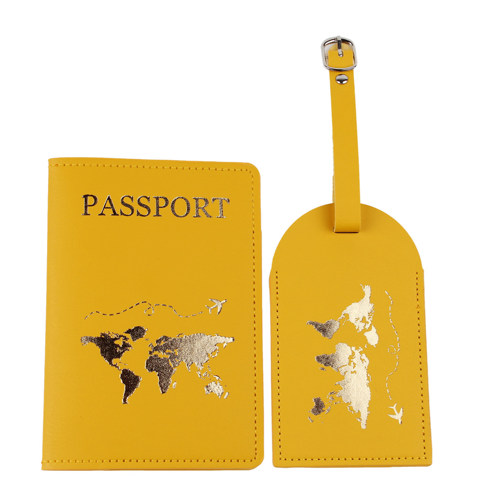 Listado de equipaje transfronterizo tarjeta de embarque de aeronaves PU en stock Mapa de cuero protección de pasaportes