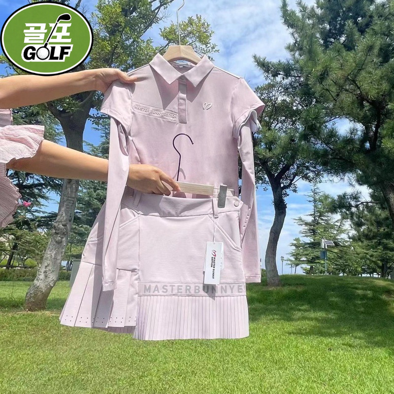 Original Rabbit Print Spring and Autumn Golf Clothing for Women, Quick-Dry Sports Casual Slim-Fit Anti-Exposure Short Skirt and Long-Sleeve Set