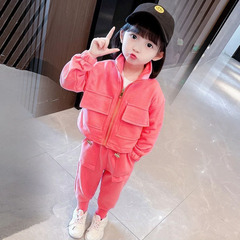 Children's Set 2024 Spring and Autumn Casual Outfit Trendy Two-Piece Set for Little Girls Fashionable Baby Clothes