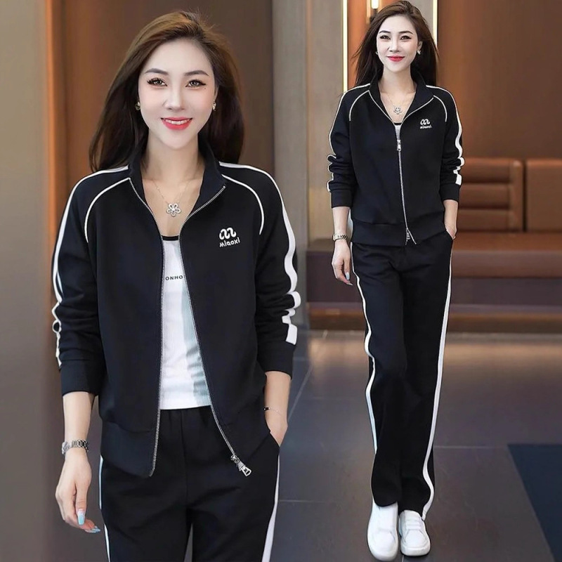 Casual Sportswear Suit for Women 2025 New Autum Fashion Age-Reducing Slim Sweatshirt Wide-Leg Pants Two-Piece Set Casual Sportswear Suit for Women 2025 New Autum Fashion Age-Reducing Slim Sweatshirt Wide-Leg Pants Two-Piece Set