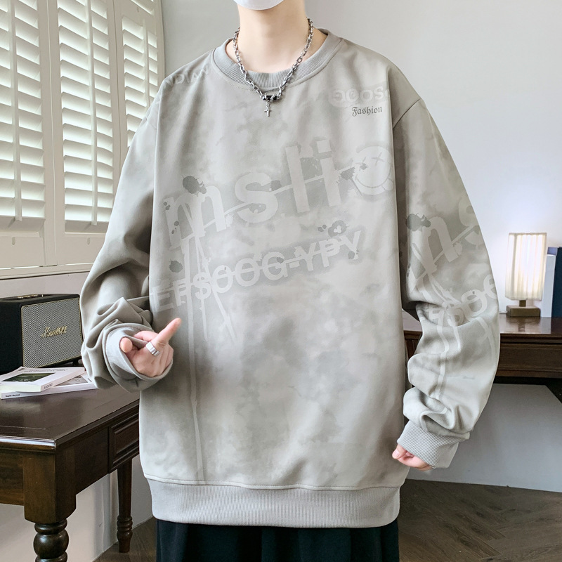 美式休闲基础款纯色圆领卫衣男秋冬ins潮牌大码宽松简约情侣上衣|undefined