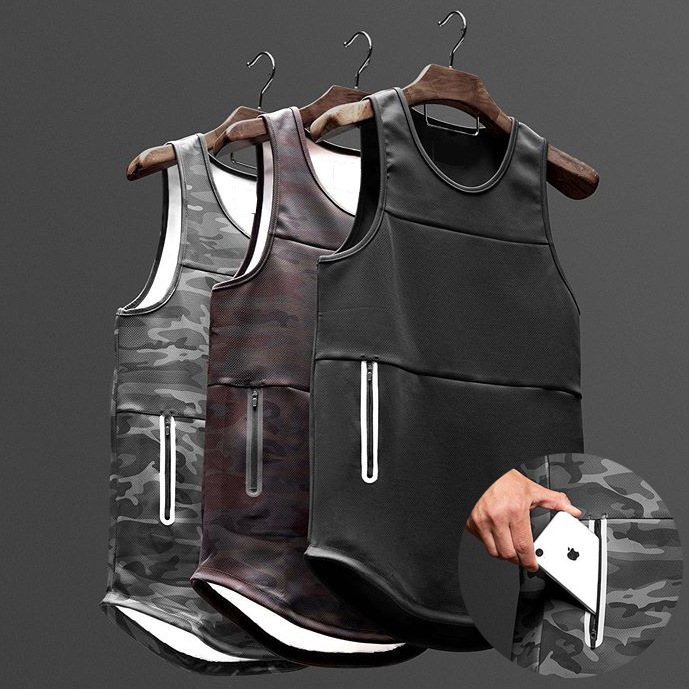 2021 new quick-drying fitness vest men's sports cut-sleeve T-shirt breathable running basketball training clothes sleeveless top