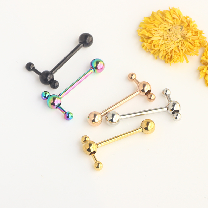 Pointed titanium steel lip stud product view