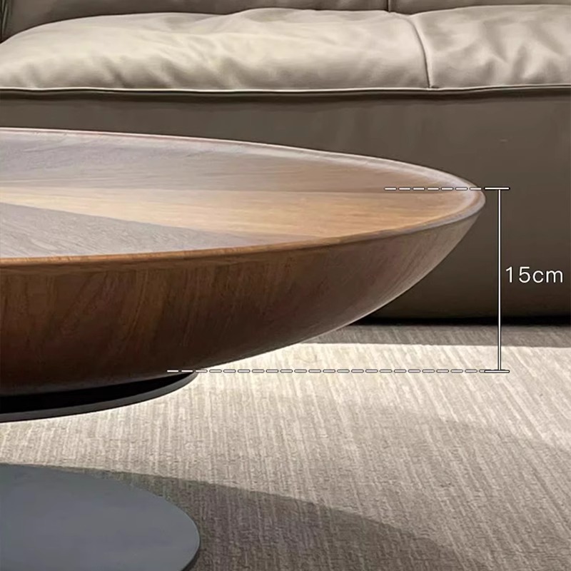 El estilo italiano de la silencia del viento moderno simple platillos voladores mesa de té sala de estar alta sensación de madera sólida de color nuez tamaño redondo combinación de varios image 5
