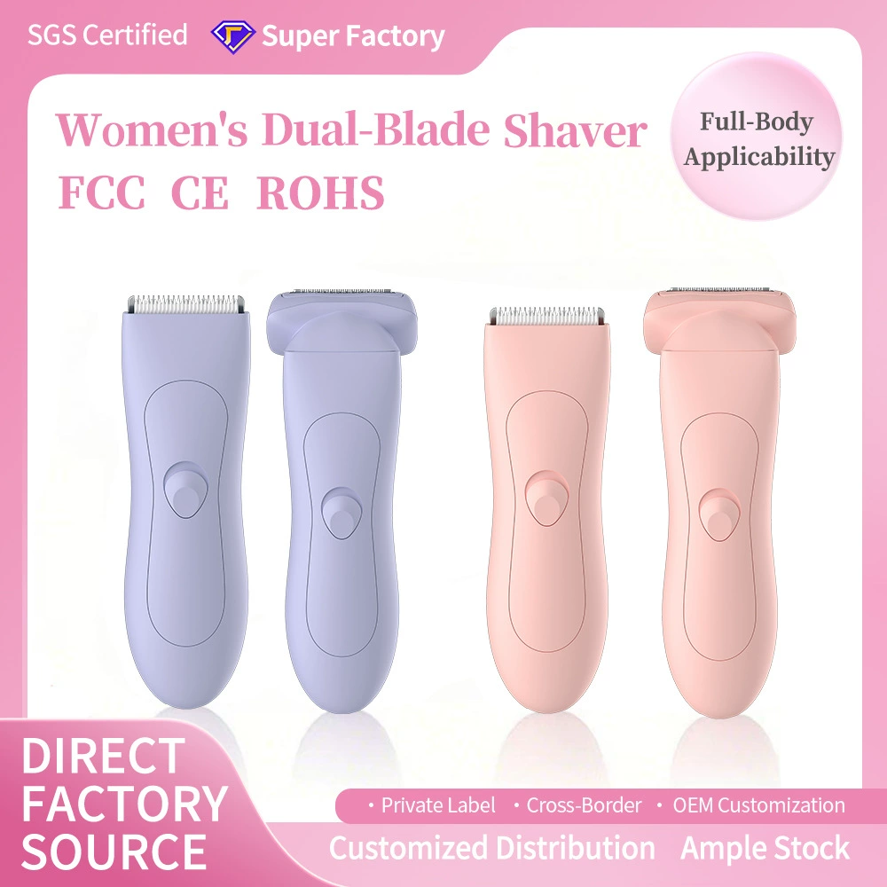 Двухголовый эпилятор для интимной зоны, новый продукт для трансграничной торговли, моющийся электрический триммер для женщин, бритва для интимных мест