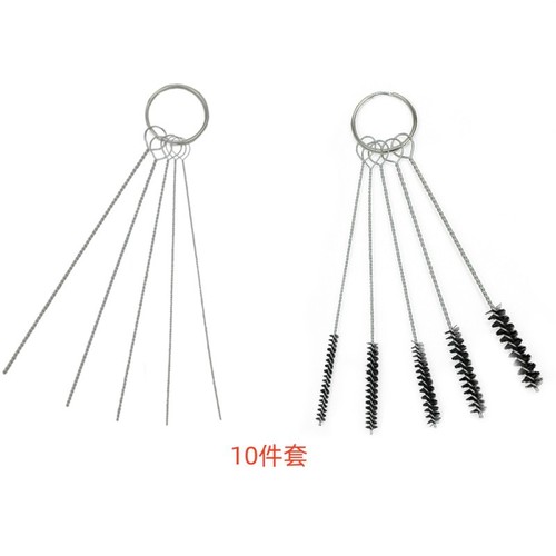 Carburetor cleaning brush 15-piece set, spray gun cutting nozzle cleaning set, stainless steel needle nylon cleaning brush