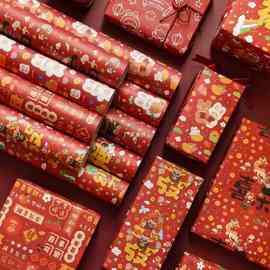 批发6张包装纸ins生日礼物礼品纸包书皮纸圣诞节复古礼盒包装花束