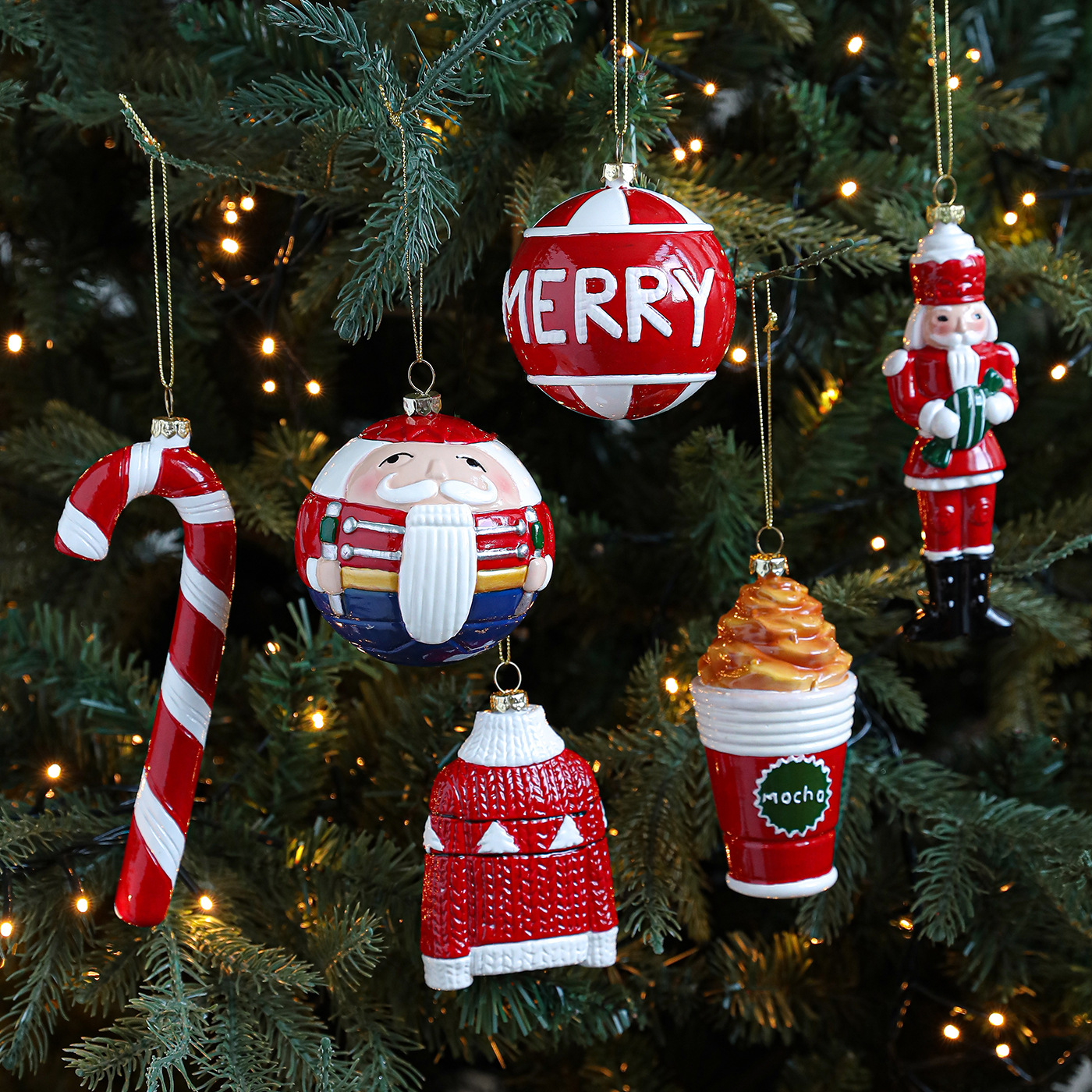 Nuevos colgantes de plástico Santa, colgantes de árbol de Navidad, adornos, artículos de decoración, artículos de diseño de atmósfera en stock
