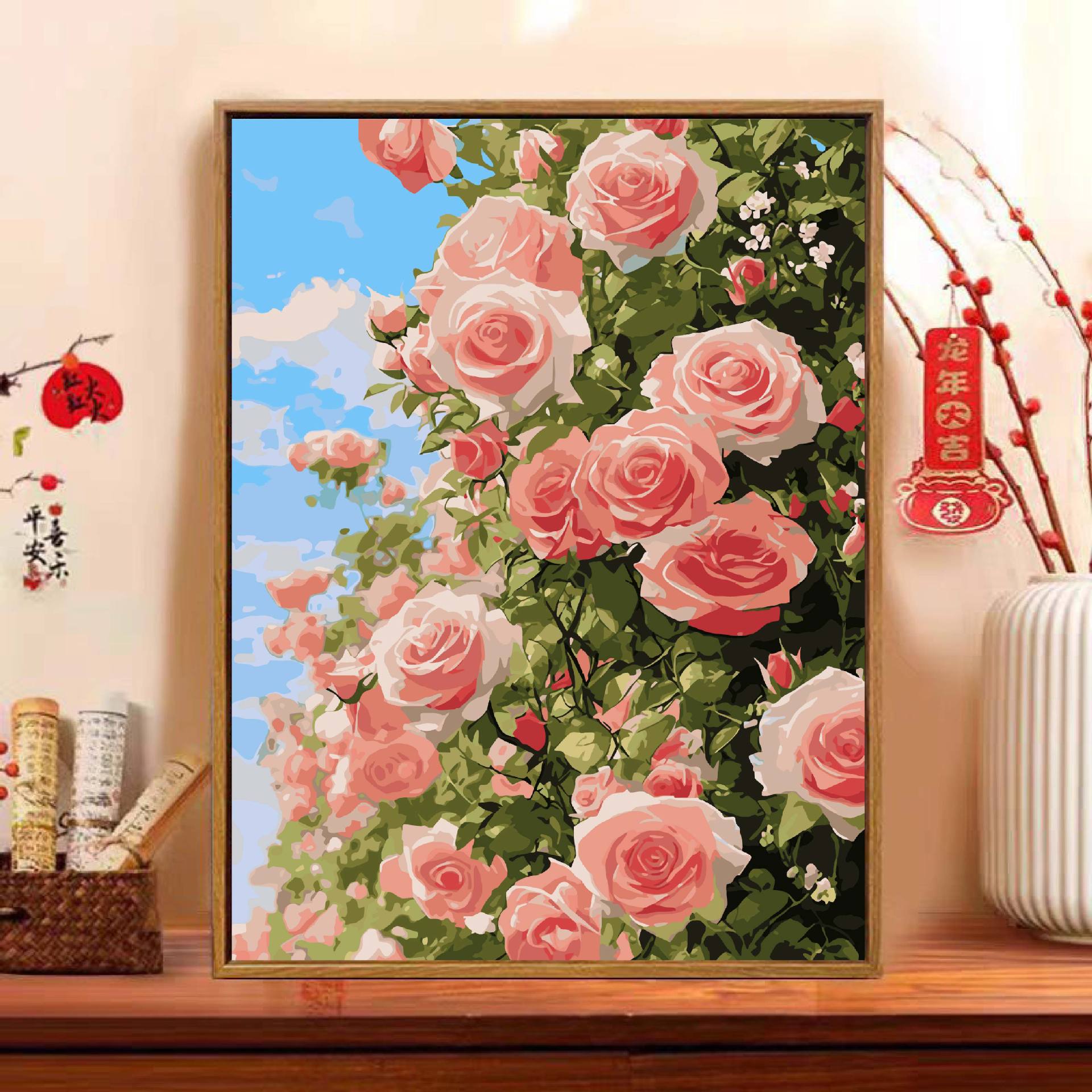 Floral pintura al óleo digital diy pintura de relleno adulto pintado a mano paisaje pintado a mano pintado acrílico pintura decorativa