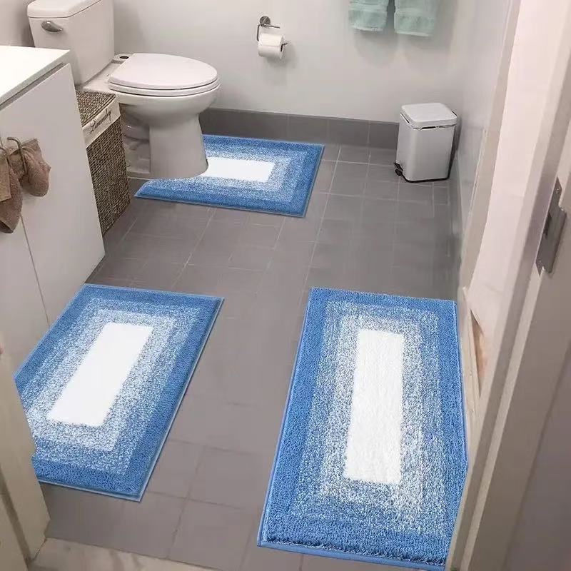 Cross-Border Imitation Cashmere Floor Mats for Home Use, Easy-Care Foot Mats for Bathroom Entrances, Bathroom Toilet Non-Slip Floor Mats
