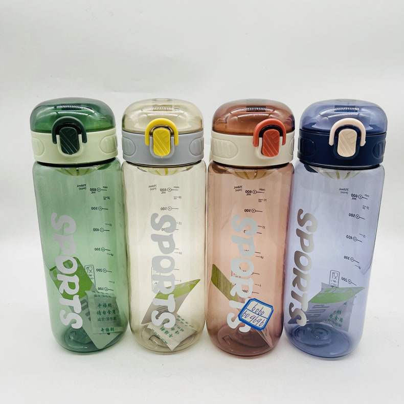 Xinbeidi espacio Copa Deportes Fitness Montañismo taza de plástico con escala hombres y mujeres estudiante taza de plástico con filtro