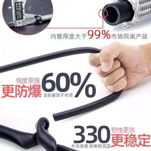 304不锈钢软管 金属高压编织钢丝4分热水器马桶进水软管压管批发