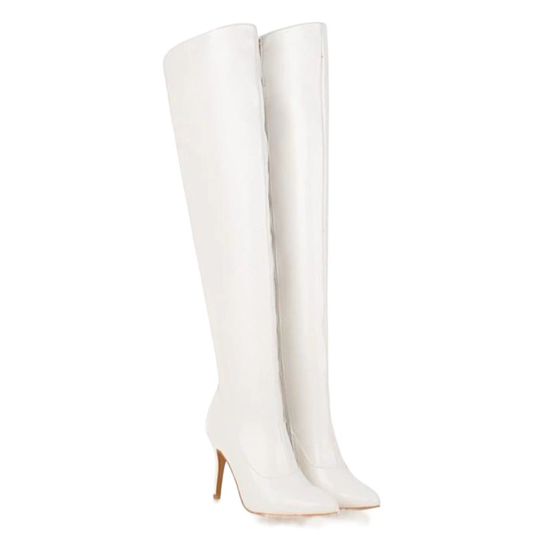 Женские сапоги M.DANCE из лакированной кожи, европейские и американские сексуальные сапоги выше колена, джазовые сапоги на высоком каблуке, большие размеры