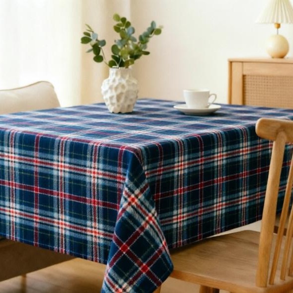 Teal de mesa a cuadros nuevo lujo ligero de alto nivel de sensación de decoración de la atmósfera de la mesa de té teal de mesa de comedor sin protección