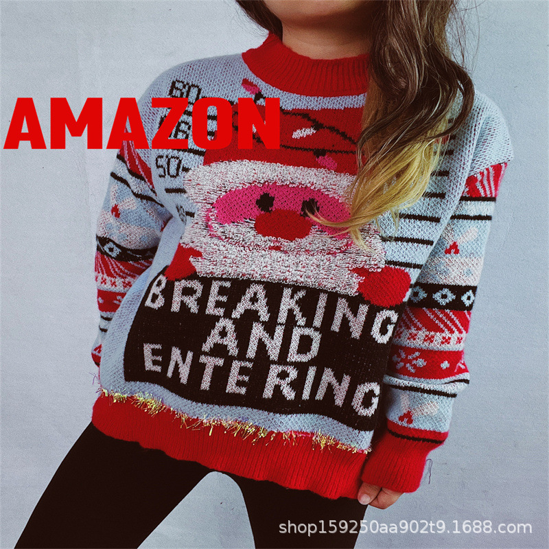 Cross-border Christmas knit sweaters, including Christmas snowman, Christmas tree, and gingerbread man designs, available for wholesale