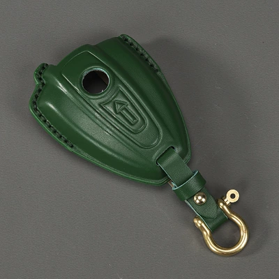 Car key bag Retro Motorcycle Key Cover - green-horseshoe-buckle