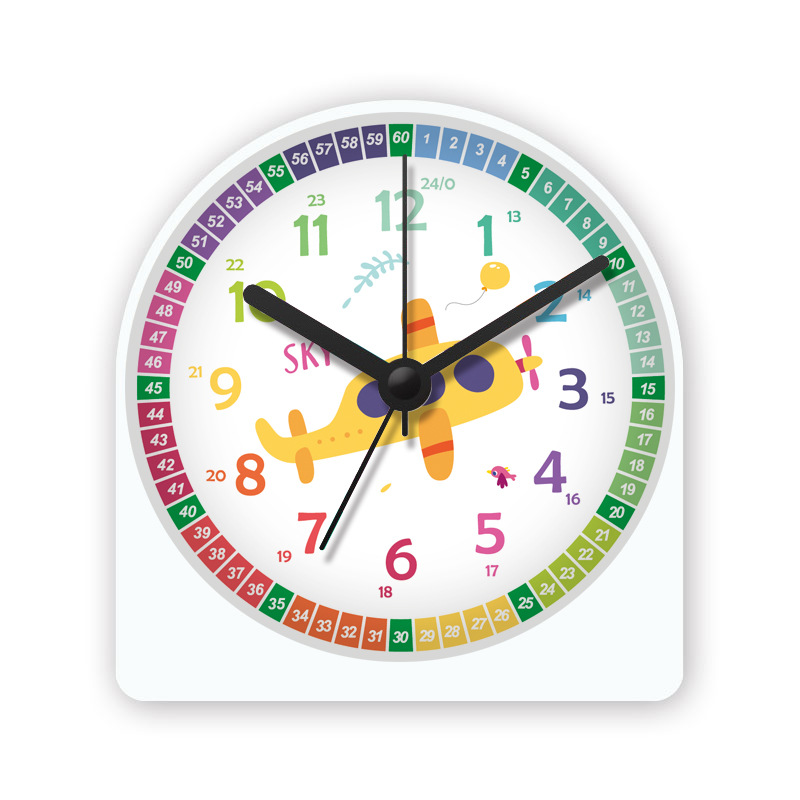 Reloj Despertador Infantil con Luz Nocturna de Plástico Silencioso para Dormitorio