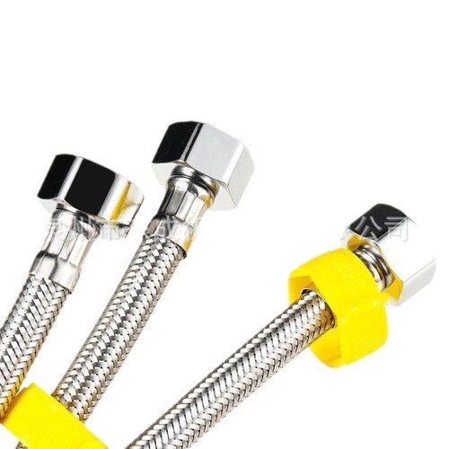304 stainless steel braided metal flexible hose high-pressure water supply pipe 4/8 inch for hot and cold water inlet of water heater and toilet