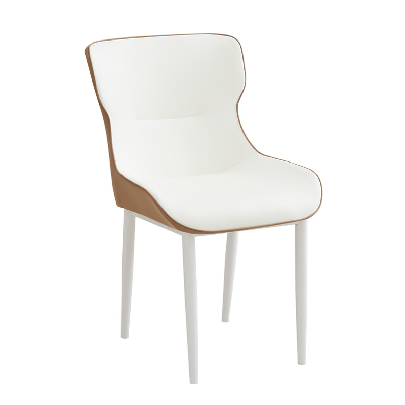 Silla de comedor de lujo de cuero simple y moderna silla de acero al carbono silla de ocio multicolor silla de recepción de hotel