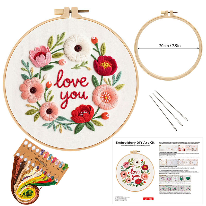 Nuevo día de San Valentín bordado flordiy material hecho a mano paquete original de aguja transfronterizo inglés