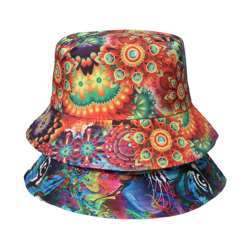 Unisex Simple Style Skull Sewing Flat Eaves Bucket Hat display picture 4