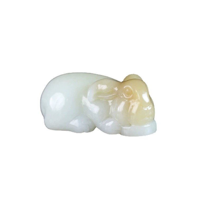 Pendant white jade, rabbit from Khotan district