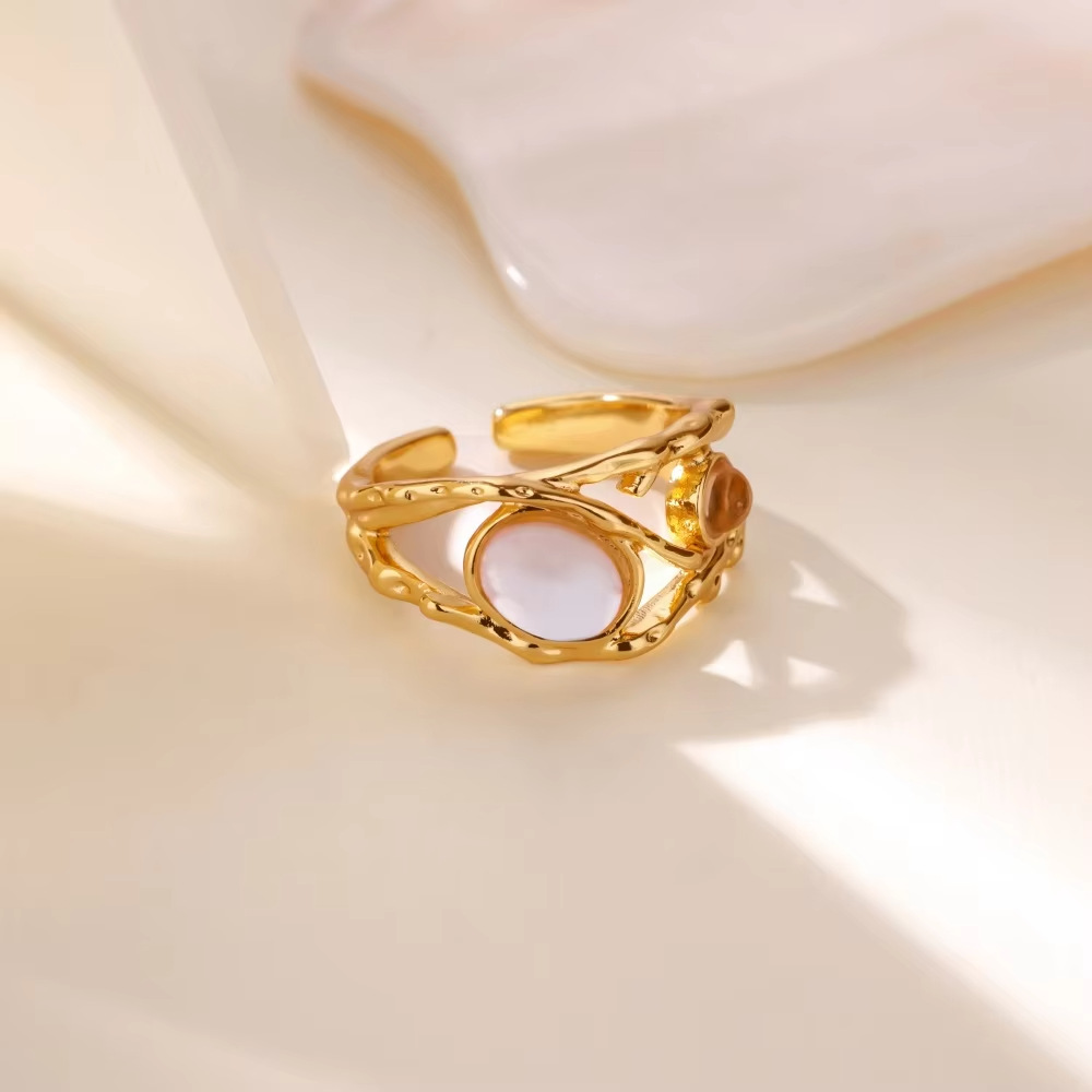 Daily Occasion Wholesale Jewelry IG Style Geometric Butterfly Dragon Copper Asymmetrical Enamel Open Rings